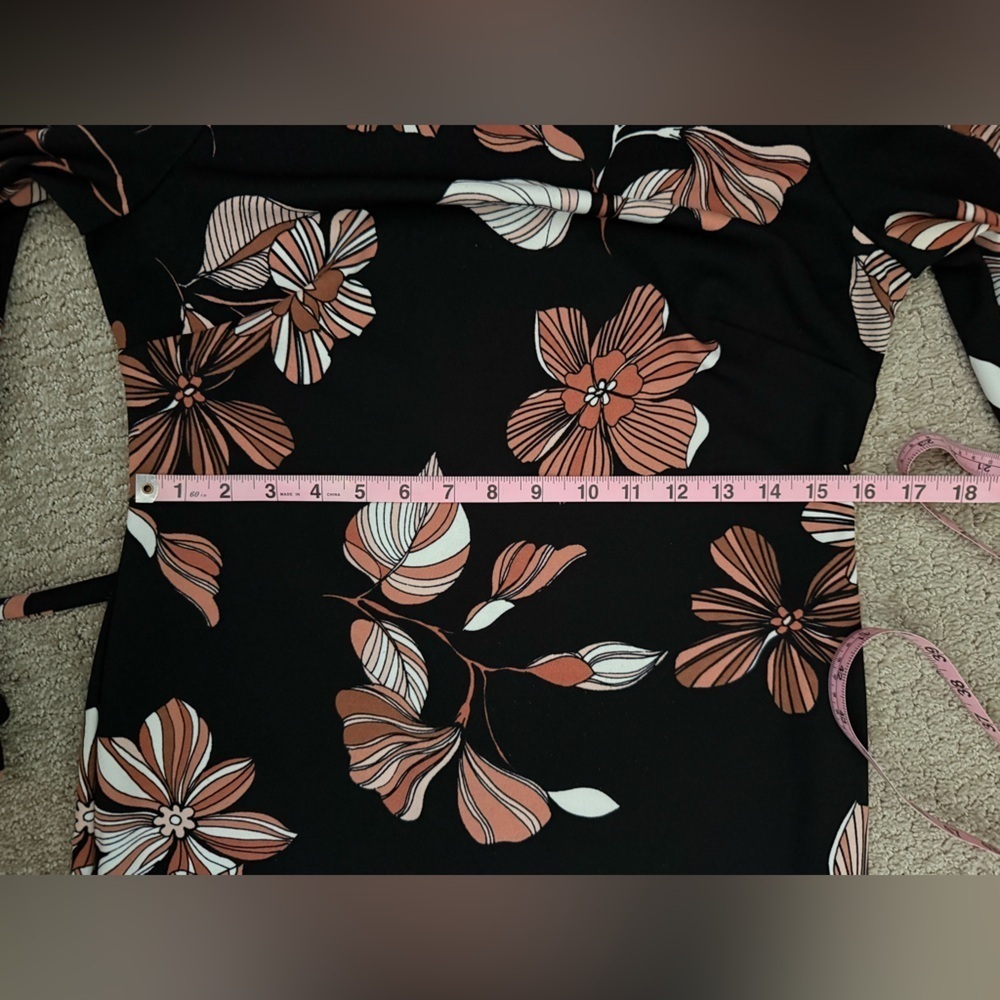 Nine West Black Dress with Orange Floral Design - Picture 6 of 6
